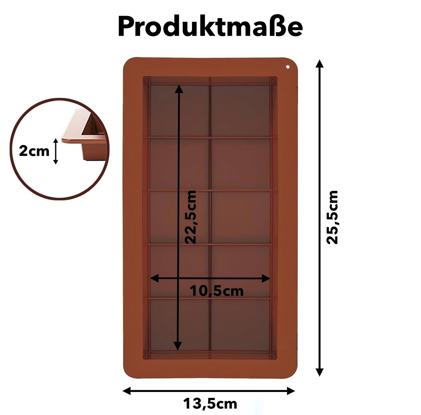 Schokoladenform aus Silikon extra tief im 2er Set