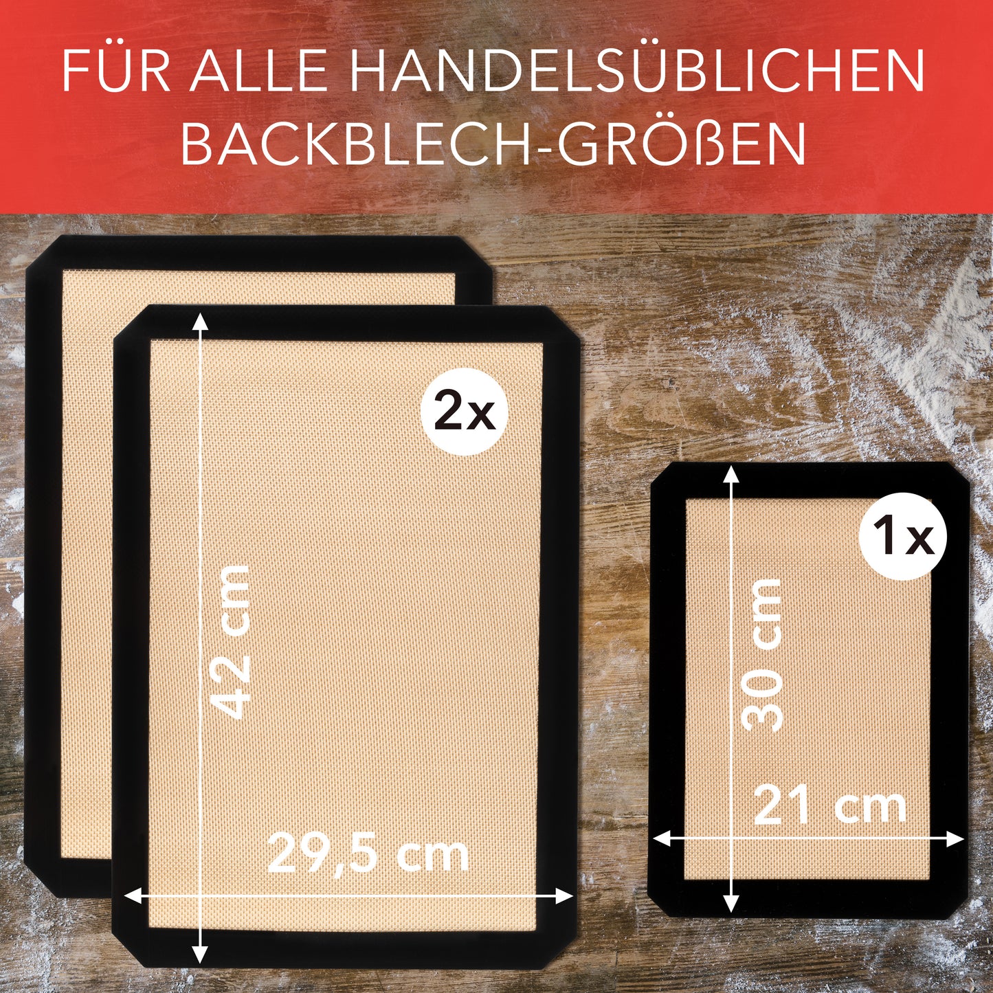 Backmatte aus Silikon - 3er Set