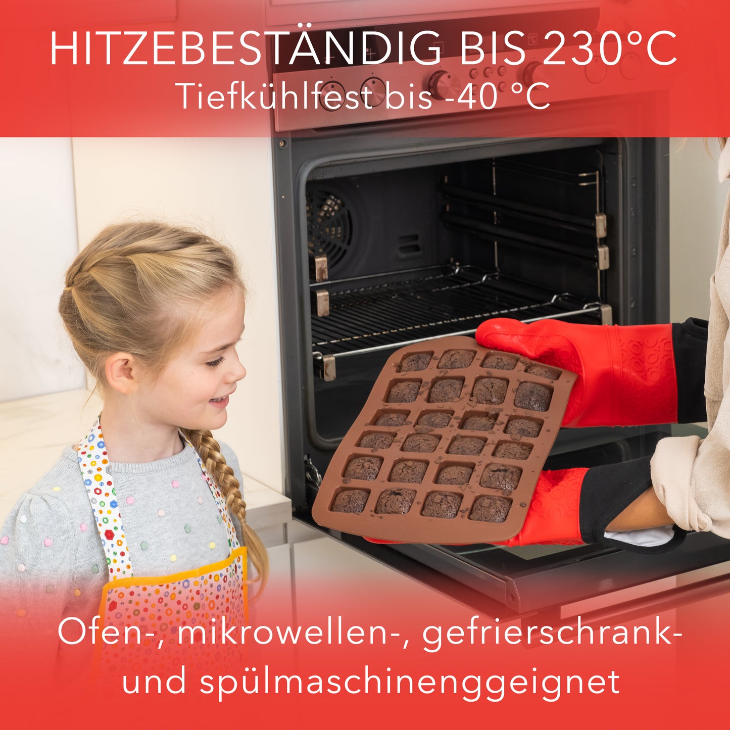 Brownieform aus Silikon für 24 Brownies - 2er Set