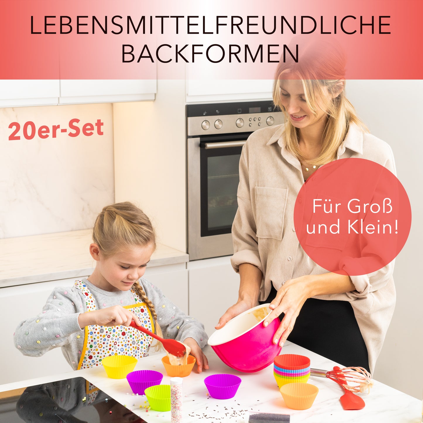 Große Muffinformen aus Silikon - 20er Set