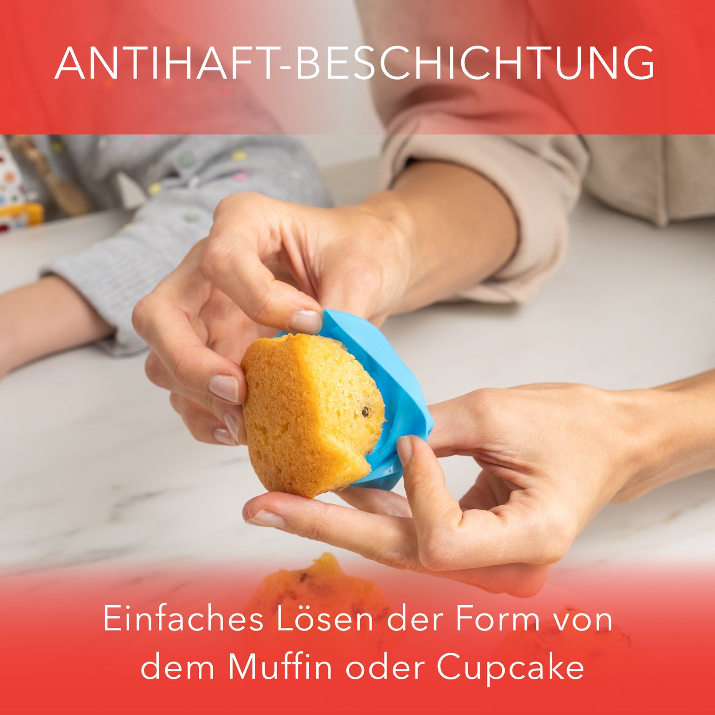 Muffinformen aus Silikon, 4 verschiedene Formen - 36er Set