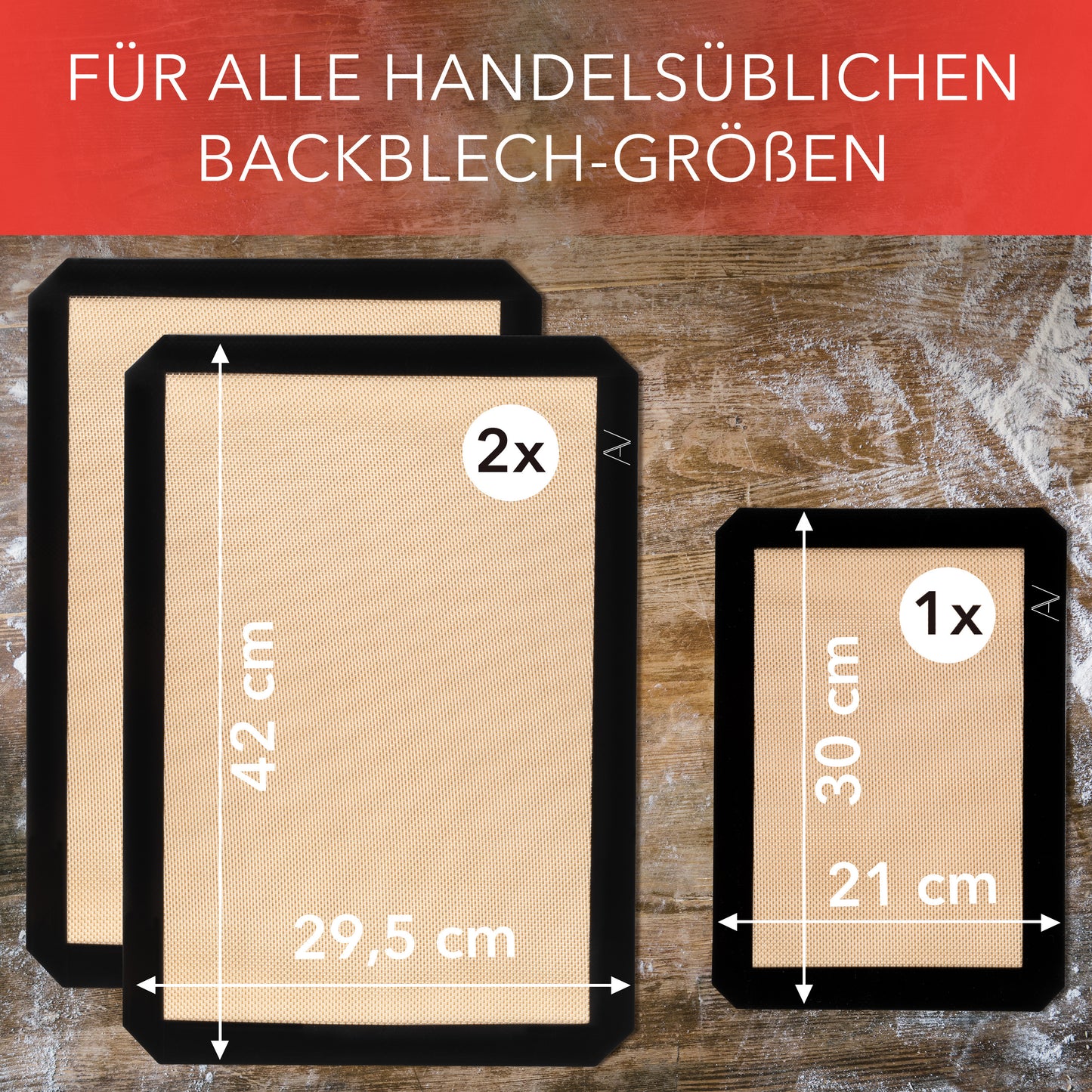 Backmatte aus Silikon - 3er Set