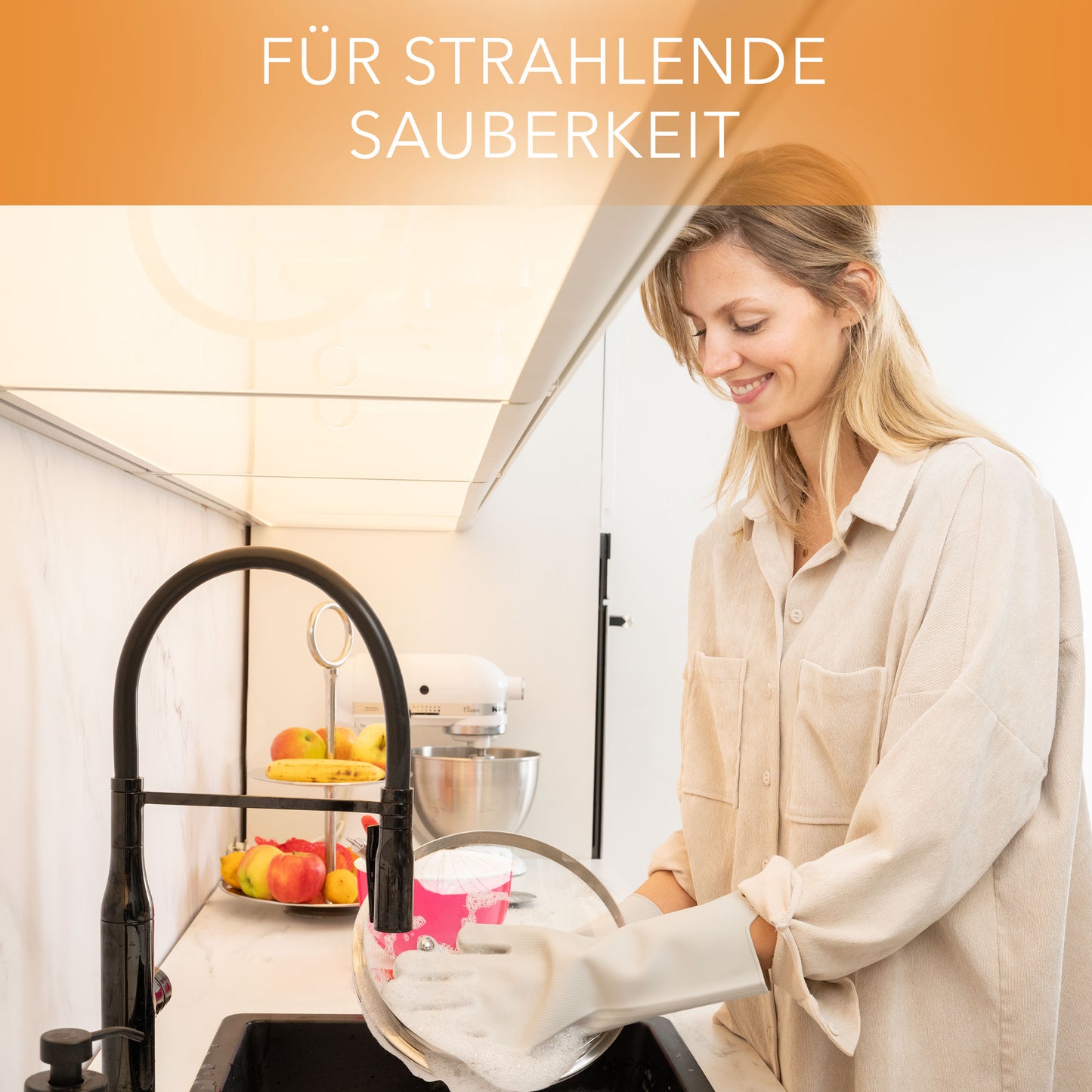 Spülhandschuhe aus Silikon mit Wash Scrubber - Grau