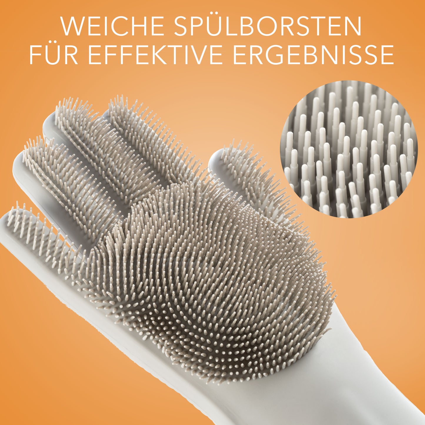 Spülhandschuhe aus Silikon mit Wash Scrubber - Grau